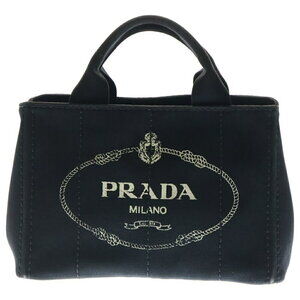 PRADA Canapa Black Canvas Handbag